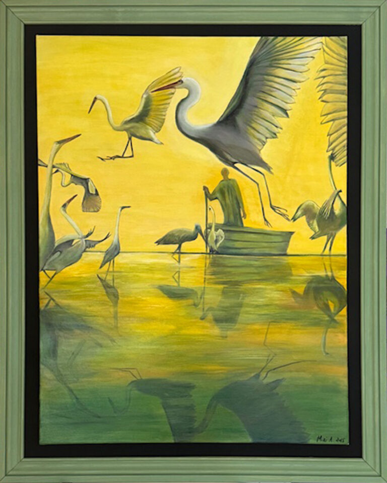 Les grues sur un lac